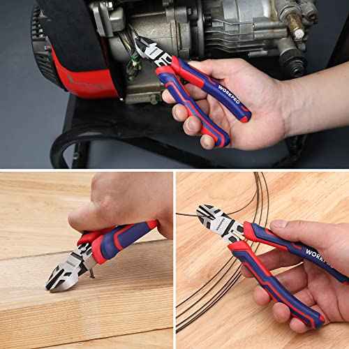 WORKPRO 6¡± Wire Cutters Heavy Duty CRV Steel, Diagonal Pliers for Cutting Wires Craft, Comfort Grip Handle