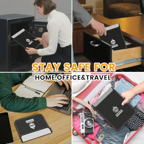 Andyer Black Fireproof Waterproof Document Bag Set (4 Sizes) - Fire Safe Storage