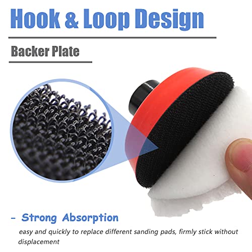 Mesee 3 Pieces Hook and Loop Backing Pad for Angle Grinder, M14 Thread PU Polisher Backer Pad Plate Rotary Sanding Buffing Machine Accessories - 1 Inch/ 2 Inch/ 3 Inch