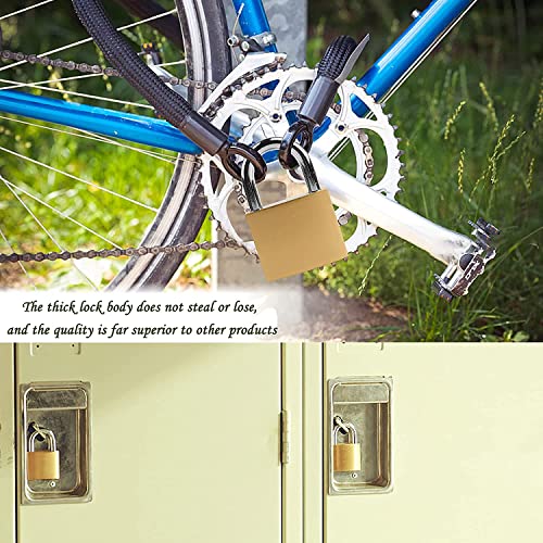 XFJSAK 2 Pack Small Gold Keyed Padlocks 32mm, Durable Alloy Lock for Luggage & Lockers