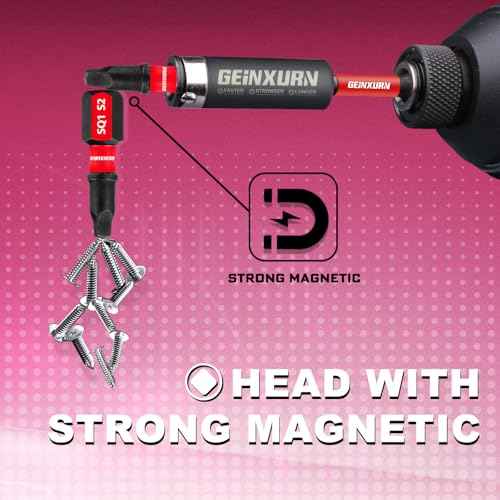 28Pieces Impact Screwdriver Bits Set, Magnetic S2 Steel Phillips/Slotted/Square/Torx Insert Power Bits Tips, Impact Bit Holder with Pink Storage Box Case