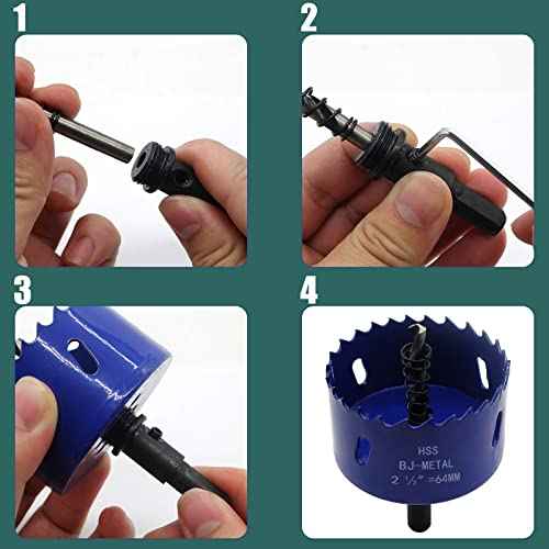 2-1/2 Inch (64mm) Hole Saw with Arbor, BI-Metal Wood Hole Saw Hole Cutter, Hole Drilling Cut Smooth and Fast for Cornhole Boards, Wood, Plastic, Metal, Drywall, Fiberboard