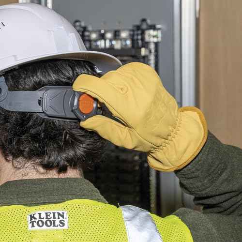 Klein Tools 60602 Work Gloves, Premium Cowhide Leather Gloves, Abrasion-Resistant Split Leather Palm Patch, Small