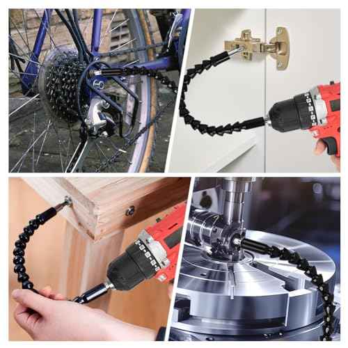 4 Pack Flexible Drill Bit Extension, 11.6 inch Superbit Screwdriver Flexible, Bendable Flexible Drill Bit Extension, Super Bit Flexible Shaft Extension Bits (Black)