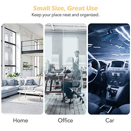 AGPTEK White Flat Ethernet Cable Clips - 100 pcs Adhesive Wire Organizer