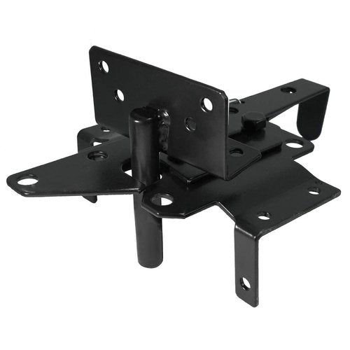Self-Locking Gate Latch Heavy Duty Post Mount Automatic Gravity Lever Wood/PVC Fence Gate Lock with Fasteners Hardware,for Secure Pool |Yard | Garden, Steel,Black