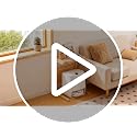 Modern 27 Inch Robot Vacuum Storage Side Table with Rattan Front - Multi-Functional Cabinet, Easy Assembly