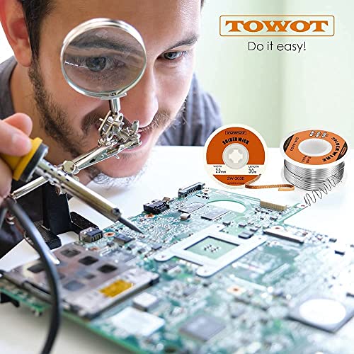 TOWOT Tin Lead Rosin Core Solder Wire for Electrical Soldering, Content 1.8% Solder Flux Sn60-Pb40 (1.0mm-1lb)