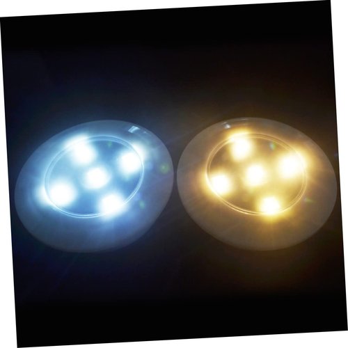 VILLCASE Wireless LED Touch Puck Light Battery Operated Under Cabinet Lighting Simple Tap Control for Closets and Kitchen 2-Piece Set
