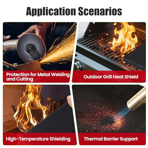 Fireproof Welding Blanket 20x20 Inch 2 Pack, 10mm Thick Heat Resistant Soldering Mat, UL and SGS Certified Insulation Pad for Plumbing, HVAC, Welding and Brazing