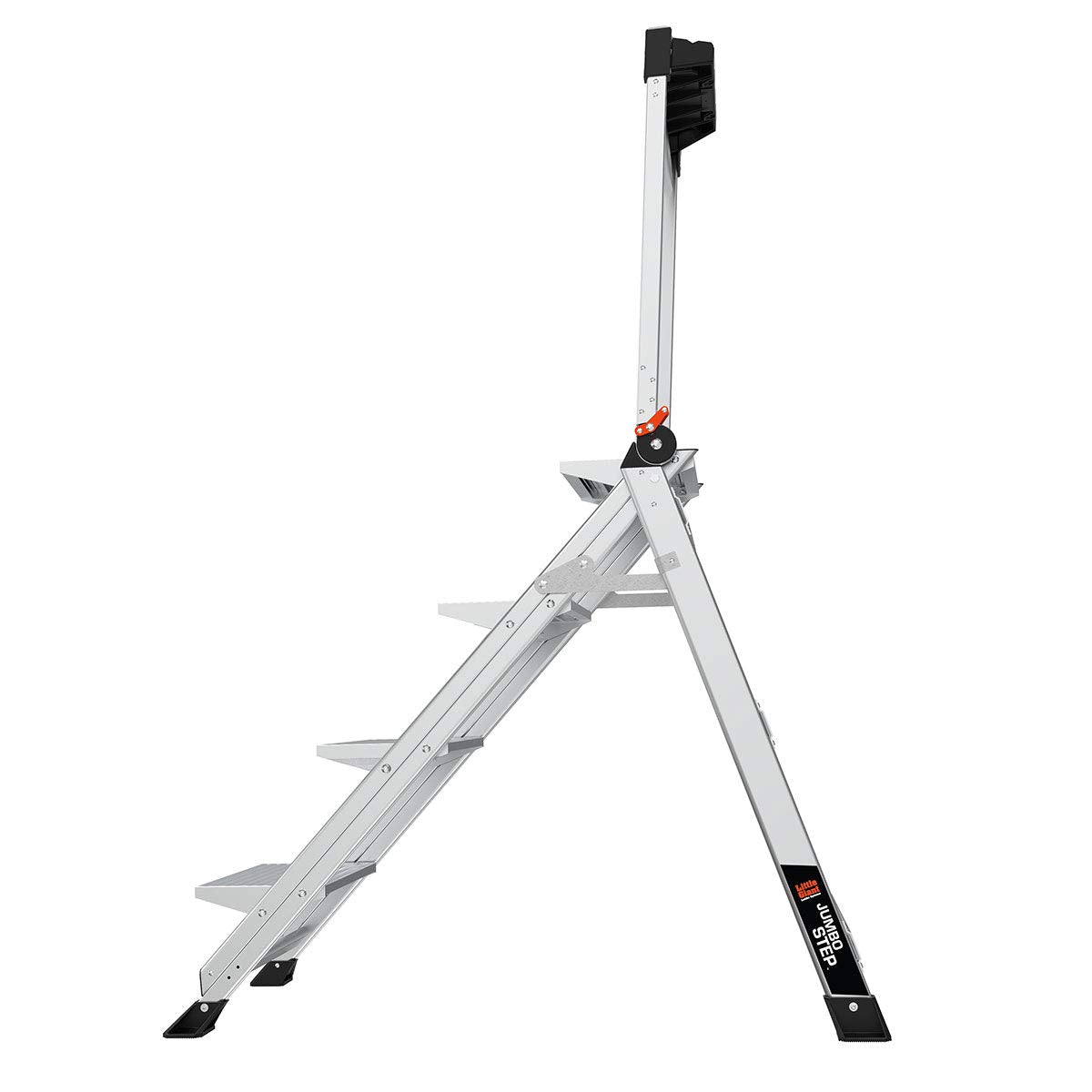 Little Giant Ladders, Jumbo Step, 4-Step, 3 foot, Step Stool, Aluminum, Type 1AA, 375 lbs weight rating, (11904), Gray