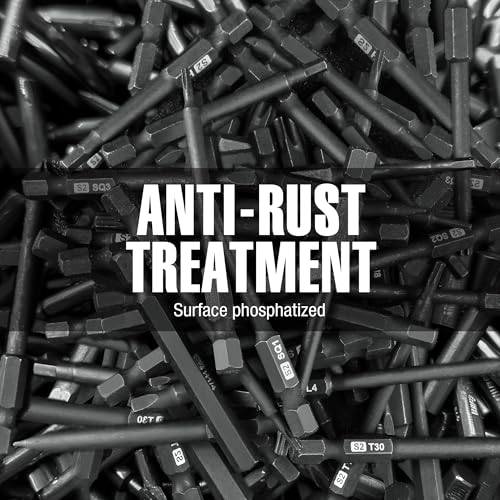 WORKPRO 10pcs Slotted Phillips Screwdriver Bit Set, S2 Steel Magnetic Screwdriver Bits Set, CNC Machined Tips, 1/4 Inch Hex Shank Driver Bits, 3 Inch Long Screwdriver Bits Set with Storage Box