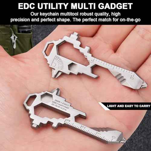 Herda Keychain Multitool ? EDC Tool with 17+ Functions Gifts| Small Bottle Opener keychain with Screwdriver, Wrench, and Box Cutter for Travel, Outdoor, and Everyday Use ? TSA Safe