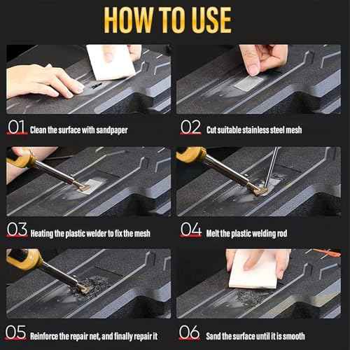 150W Plastic Welder Kit, 3-Speed Temperature Control Plastic Welding Kit, Professional Plastic Weld Tool With 70pcs Welding Rods,3Tips,Portable Plastic Repair Kit For Car Bumper,Kayak Repairs (Yellow)