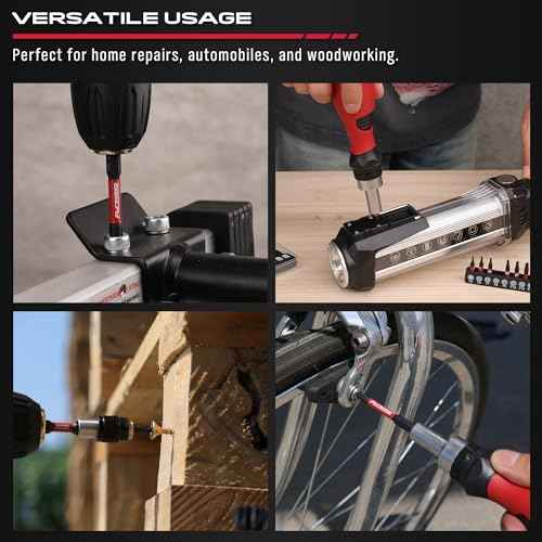 25-Piece Torx Bit Set, 1''&2.5'' Security Tamper Proof Torx Impact Screwdriver Bits, T5-T40 CNC Machined Magnetic Tips, S2 Steel Star Bit, High Torque Strength Precision Tools with Storage Box