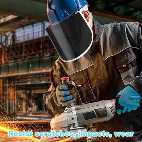 Plus tard Face Shield Replacement Lens 15.5''x8'' Face Shield Mask Compatible with Hobart 770580 Protective Face Shield Lens Transparent Shaded Visors Safety Shield Substitute(2 PCS)