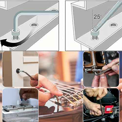 TOP-VIGOR 2Pcs 3/16 Inch Hex Key Wrench, Metric CR-V L Shaped Imperial Hexagon Head Spanner Tool for Repairing, Installation