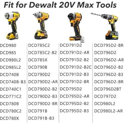 6-Pack Stainless Steel Belt Clips for Dewalt 20V Power Tools (N268241, N086039) - Compatible with Models DCD980, DCD985, DCD980L2, DCD985L2 - Includes Screws & Drill Bit Hooks£¬dewalt belt clip