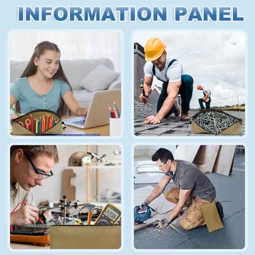 Versatile Tool Bag Organizer ? 3-Pack Zipper Pouches bag with metal carabiner, Ideal Tool Pouch for Mechanics, Electricians, and DIY Enthusiasts?£¨3 Color Pack,Tan, Navy Green, Black£©