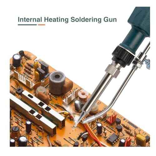 Soldering Gun Kit,60w,Soldering Iron with Automatic Hand-held Welding Tool,with Tin Wire and Tweezers,Soldering Wires,for Electrical Circuit Board Repair Rework,Internal Heat solder Iron Kit