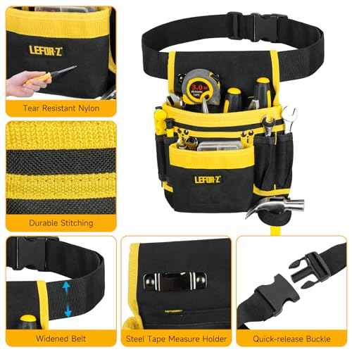 Tool Belt,Magnetic Tool Pouch,13-Pockets Tool Belts for Men,Detachable & Adjustable Tool Pouch belt for Electrician,Carpenter,Construction,Work Apron,Utility Belt,Gift for Dad