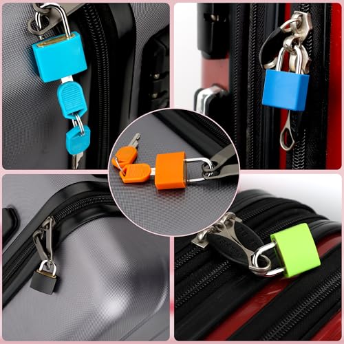 8 Pcs Suitcase Locks with Copper Keys Protect Your Belongings with Febwind's Set of 8 Mini Padlocks Multicolor Durable Locks for Suitcases Backpacks Boxes Cabinet and Laptop Bags