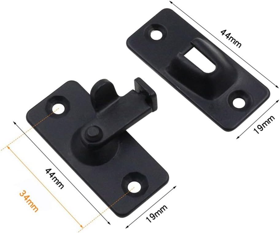 Flip Door Sliding Latch, 90 Degree Stainless Steel Latch, Safety Door Lock, Right Angle Curved Door with Buckle, for Sliding Door, Bathrooms, Cabinets, Drawers