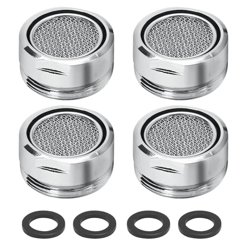 Litoexpe 4-Pack 15/16 Inch Male Faucet Aerator, Brass Chrome Plated, Water Saving