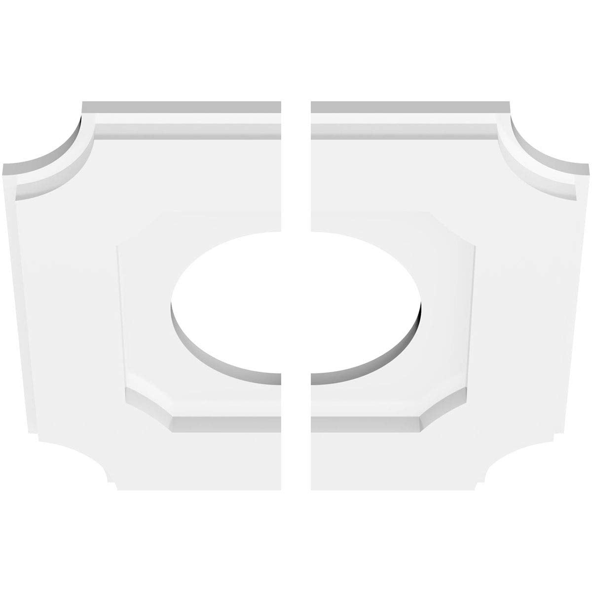 Ekena Millwork CMP12LE2-05000 Locke Architectural Grade PVC Contemporary, Two Piece Urethane Ceiling Medallions 12"OD x 5"ID x 7"C x 1"P