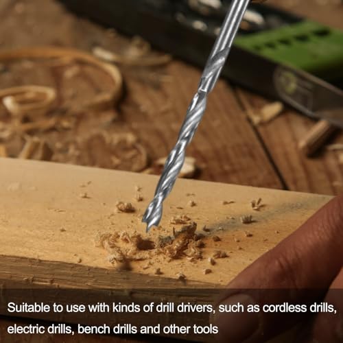 HARFINGTON 3pcs Brad Point Drill Bit 2.5mm(3/32") Dia Straight Round Shank Drill Metric Brad Point Spiral Twist Drill Bits for Carpenter Woodworking Plastic Rubber