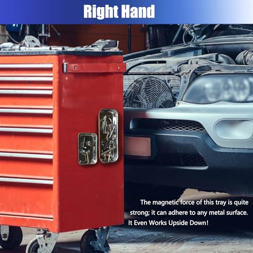 Magnetic Tray Holders 2pc - Stainless Steel with Rubber-Coated Magnets for Mechanics