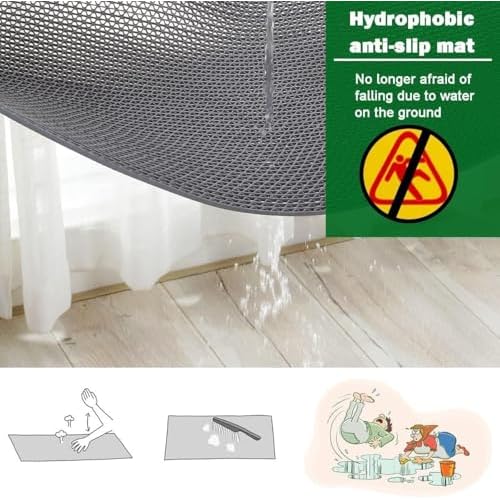 jxgzyy 35.43'' x 78.74'' Drainage Non Slip Mat Commercial Floor Mat PVC Bathroom Pool Floor Mat Mesh Big Hollow Door Mat Roll for Swimming Pool Shower Room Bathroom Indoor Outdoor Wet Area