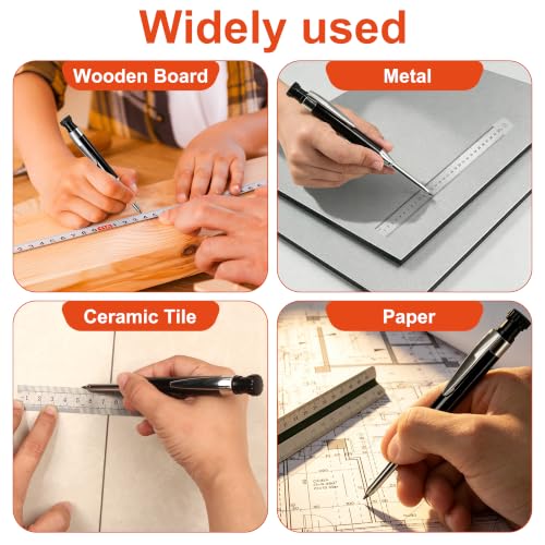 YEVEETTE 2.8mm Mechanical Carpenter Pencil Set with 7 Refills & Built-in Sharpener