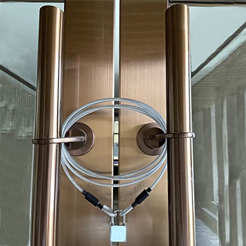 7FT 5mm Security Cable Lock,Braided Steel Coated Safety Cable Luggage Lock,Safety Cable Wire Rope Double Loop