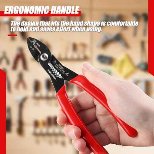 4 in 1 Wire Crimper Stripper 7 Inches Compact Wire Stripper Multi Purpose Electricians Pliers Professional Electrical Cable Stripping Crimping Tool 12-20 AWG Wire for Household Industrial
