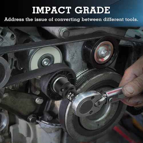 2PCS Impact Socket Adapter and Reducer Set, 1/2" to 3/8" & 3/8" to 1/2" Inch Square Drive Wrench Adapter, CR-MO Steel, for Drill, Breaker Bar, Ratchet Drive, Christmas Stocking Stuffers for Adults