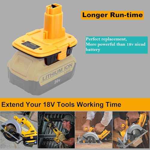DM18D Adapter Compatible with Dewalt 18V Tools, Compatible with Dewalt 18v to 20v Adapter & Compatible with Mil-Waukee M-18 Lithium Battery to Replace 18V XRP NiCad Batteries DC9096