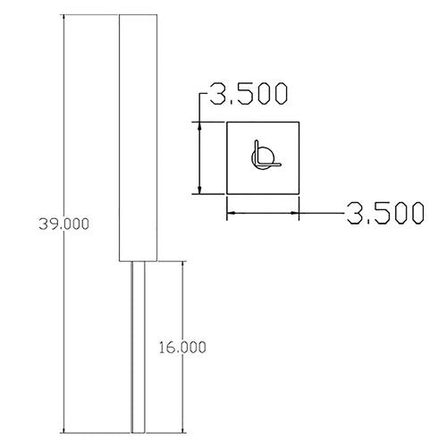 Architectural Mailboxes 23" Height, No Dig, 4x4 Wooden Pine Post Insert with Anchor Kit for Slip Over Posts