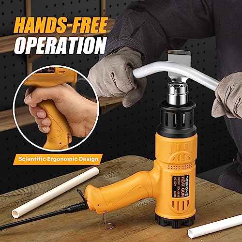 SEEKONE Heat Gun 1800W Hot Air Gun Variable Temperature Control for 2-Temp Settings 122¢µ~1202¢µ£¨50¡É- 650¡ɣ© with 4 Nozzels for Crafts, Vinyl Wrap, Shrink Tubing