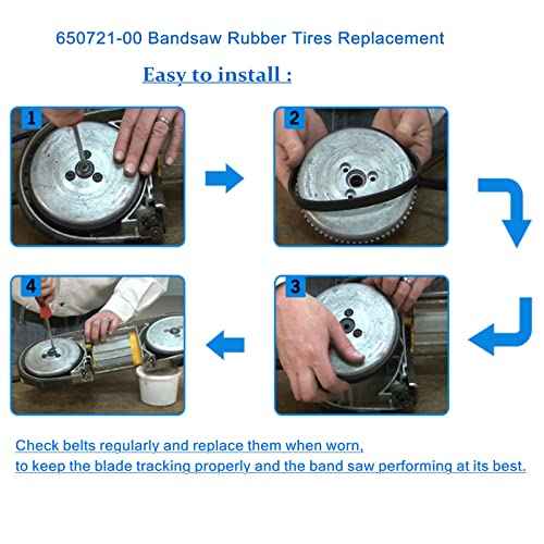 ?????? ?????????????? 650721-00 Bandsaw Rubber Tires, for Dewalt Bandsaw Parts DWM120 A02807 DCS374 DW328K Portable Band Saw Wheels (2 Pack)