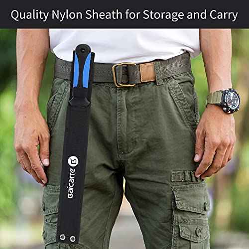 Insulation Knife, Sod Cutter Knife, Stainless Steel 11" Double Side Utility Lawn Repair Garden Knife with Nylon Sheath for Cutting Mineral Wool