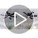 Asyko 46-Inch Black 6-Blade Modern Ceiling Fan with Light & Remote Control