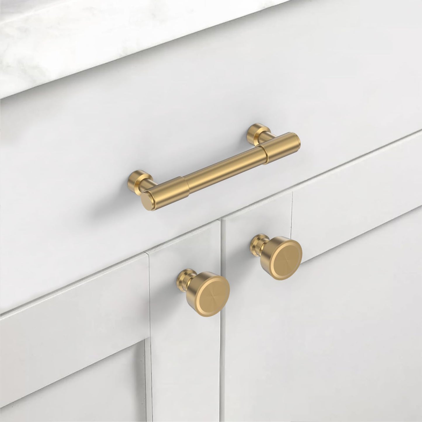 Asidrama 10 Pack 3 Inch(76mm) Champagne Bronze Kitchen Cabinet Handles, Cabinet Pulls Kitchen Cabinet Hardware for Cupboard Drawer Pulls