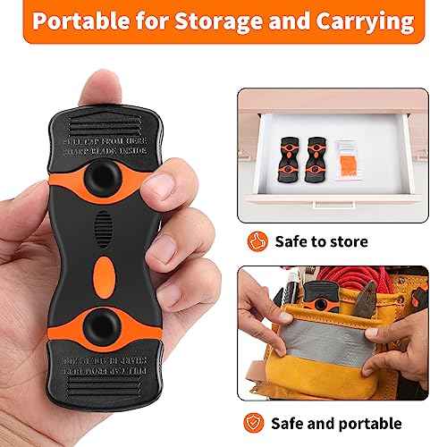 Razor Blade Scraper Tool - Razor Scraper with 40 Metal & Plastic Blades, Sticker Cleaning Remover for Paint, Decal, Adhesive, Label & Caulk, Glass Scraper for Window, Cooktop, Oven & Stove Top