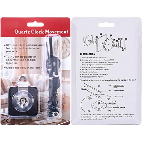 Hicarer Black 23mm Long Shaft Clock Movement Kit with Hands for DIY Wall Clocks