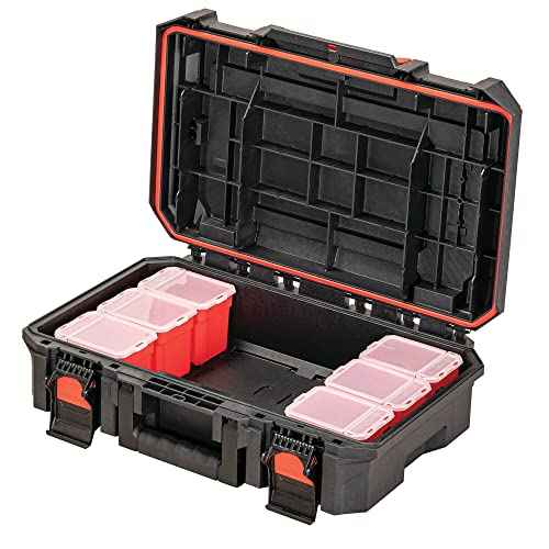 CRAFTSMAN TRADESTACK System Tool Box, Water Resistant Tool Storage, with 6 Small Parts Containers, 21 Inch (CMST21415)