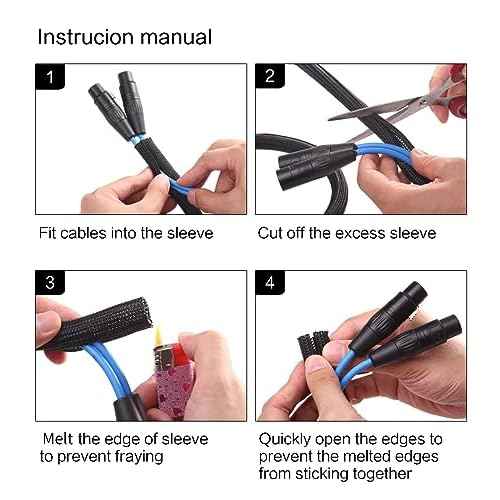 Alex Tech 10ft - 1/2 inch Cord Protector Wire Loom Tubing Cable Sleeve Split Sleeving For USB Cable Power Cord Audio Video Cable ? Protect Cat From Chewing - Black