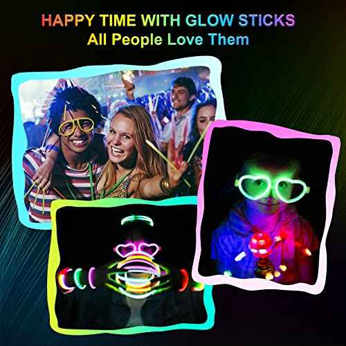 Glow Sticks Bulk Party Supplies | 70 PCS 8 Inch Glowsticks with Connectors | Glow in the Dark Light Up Sticks Party Favors Decorations