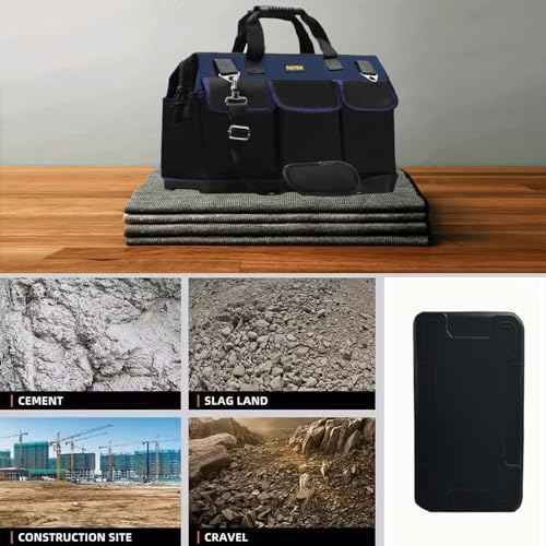 FASTECH 22in Heavy Duty Bottom Tools Bag With Wide Mouth For Tool Storage, Carrier and Organizer, Tote Bag for Men/Women, Wide Mouth Tool Bags With Inside Pockets (22 Inch)