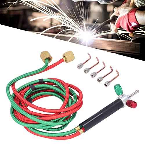 Mini Oxygen Torch Kit, Micro Oxygen Acetylene/Butane Gas Welding Torch with 5 Weld Tips for Jewelry Repair Crafts Electronics